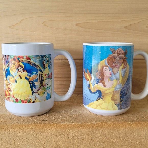Disney Set of 2 Collectible Coffee Mugs, Beauty and the Beast full sized cups - Picture 15 of 16